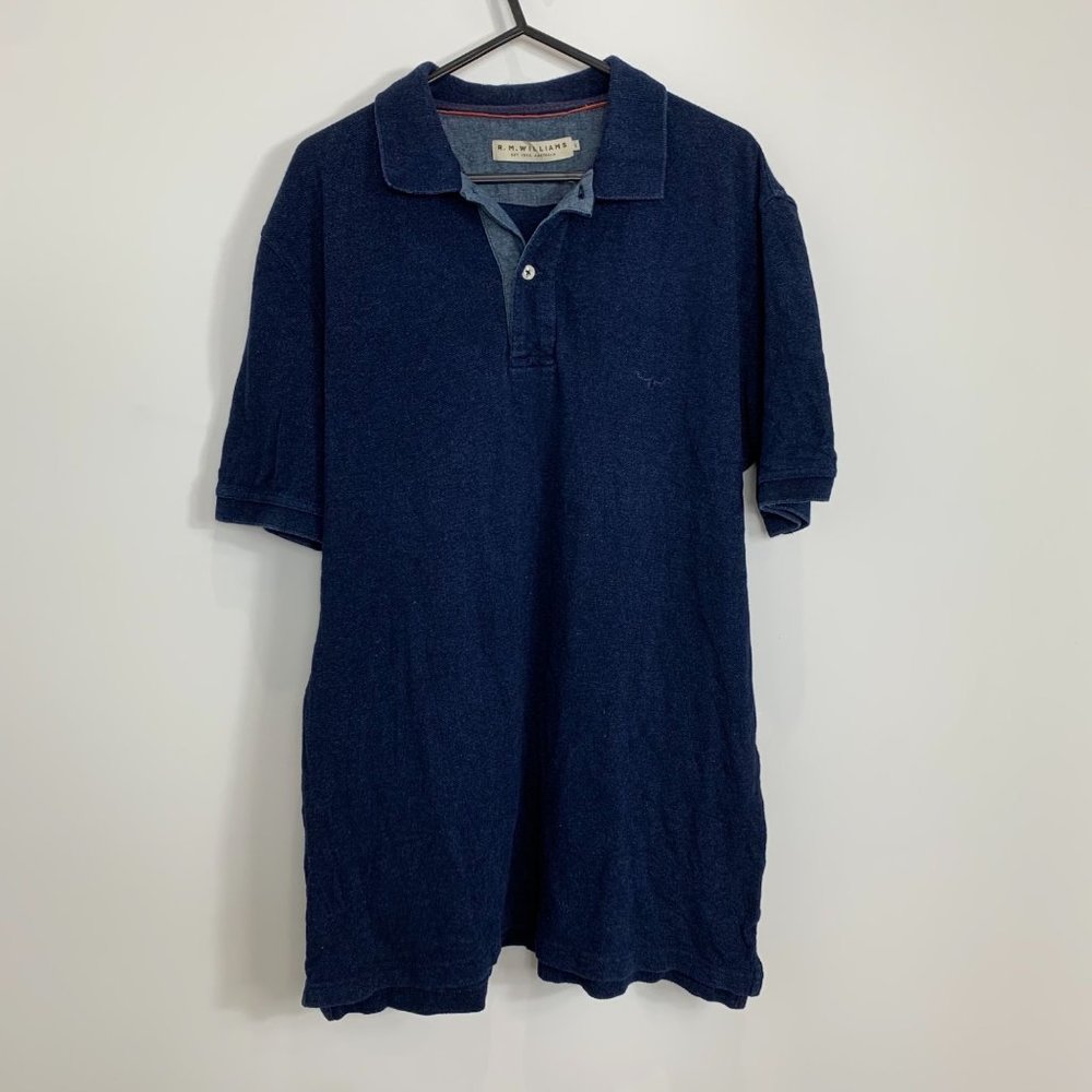 RM Williams denim men’s polo shirt size S Shortsleeve urban western - Picture 6 of 6